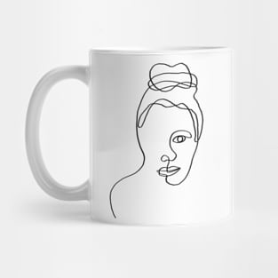 Women with braid abstract one art Mug